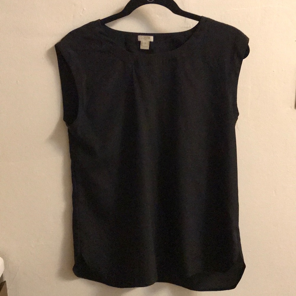 Black J. Crew cap sleeve blouse